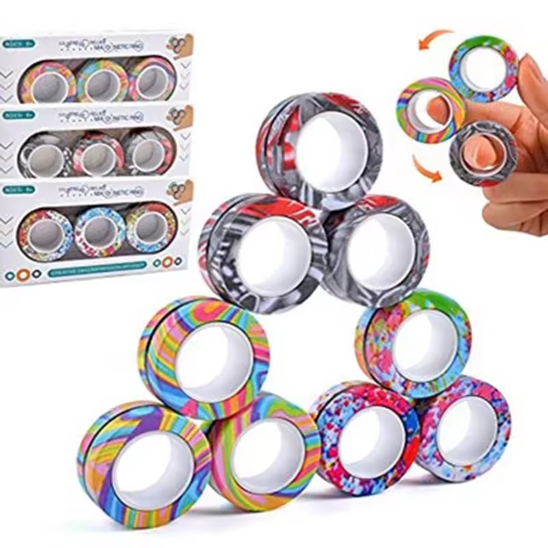 3PCS Fingertip Magnetic Rings  - Fidget Spinner Bearing 评论和价格